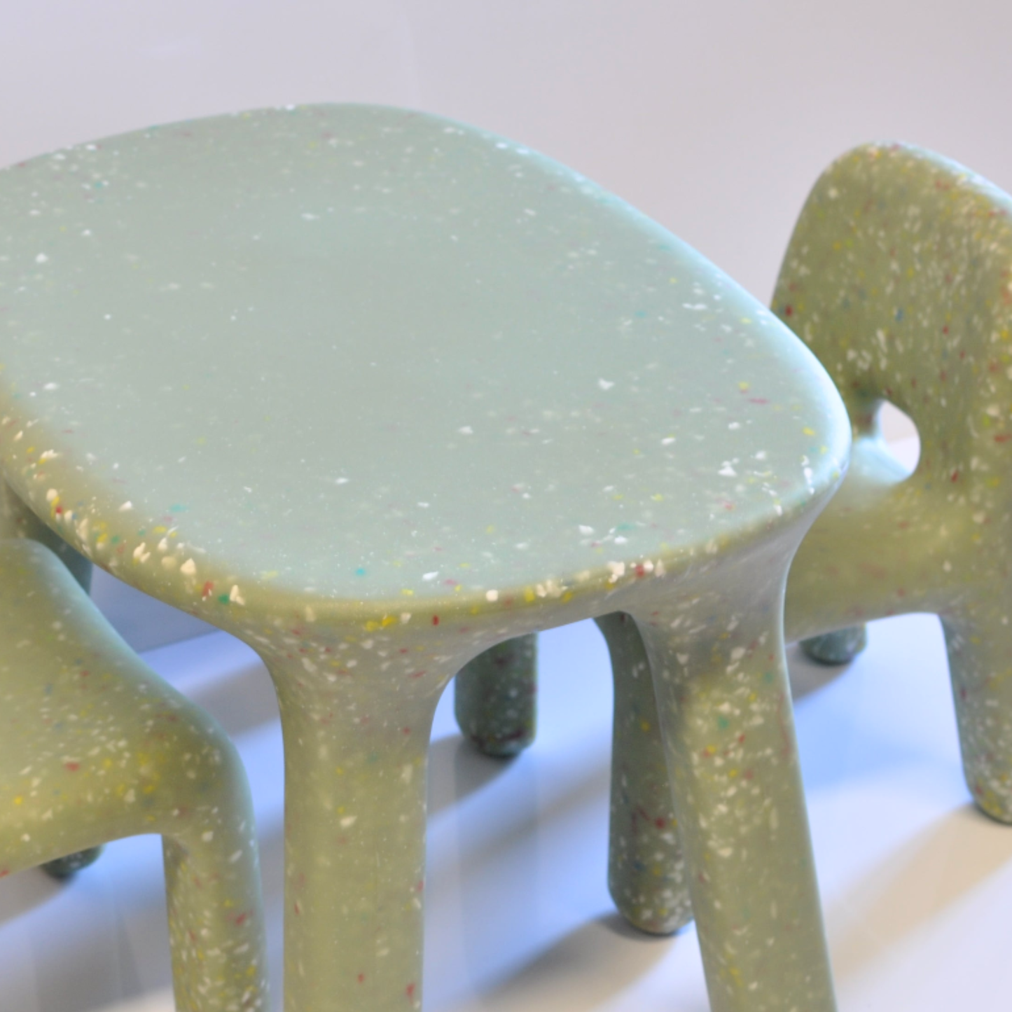 Sage confetti kids table and chairs