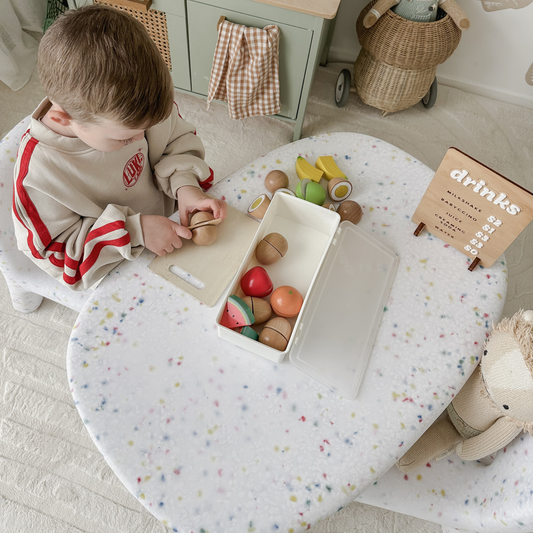 white kids table
